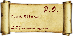 Plank Olimpia névjegykártya